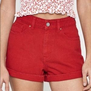 PacSun red mom shorts